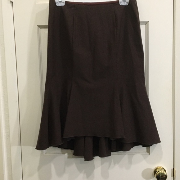 Trina trunk brown polyester and viscose flirty skirt - Picture 1 of 7